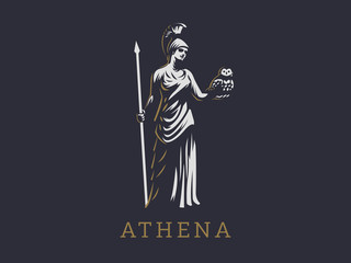 The goddess Athena.  - obrazy, fototapety, plakaty