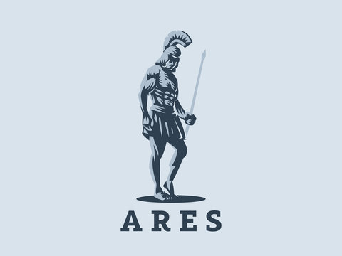 God Ares or Mars with a spear. 