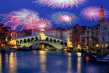 Fireworks in Venice  - obrazy, fototapety, plakaty