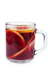 Christmas mulled wine isolated on white background