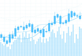 Business candle stick graph chart of stock market investment trading on background design. Bullish point, Trend of graph. Vector illustration