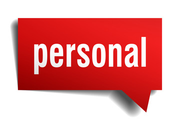 personal red 3d speech bubble