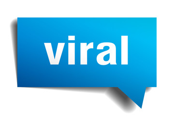 viral blue 3d speech bubble