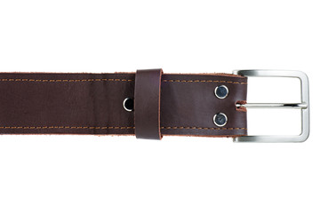 Brown genuine leather men's belt
