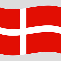 Fototapeta premium flag denmark on gray background vector illustration flat 