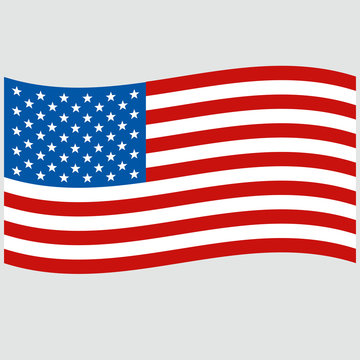 flag   usa  on gray background vector illustration flat 