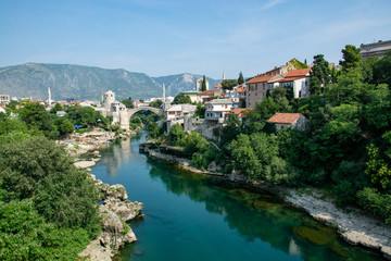 Mostar bridge view - obrazy, fototapety, plakaty