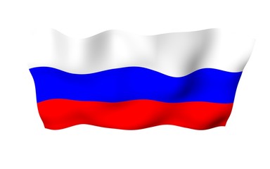 Waving flag of the Russian Federation. The National. State symbol of the Russia. 3D illustration