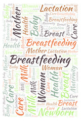 Breastfeeding vertiacl word cloud.