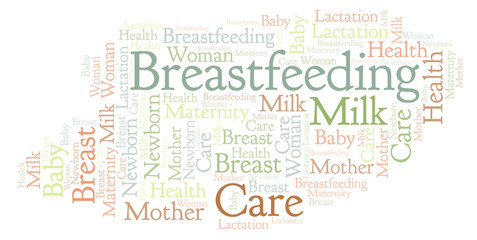 Fototapeta premium Breastfeeding word cloud.