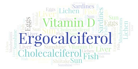 Obraz premium Ergocalciferol word cloud.