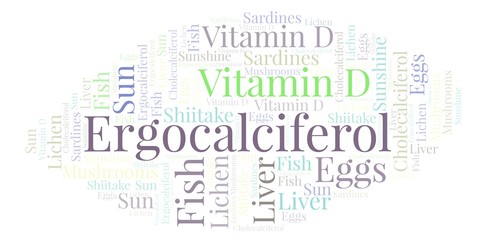 Fototapeta premium Ergocalciferol word cloud.