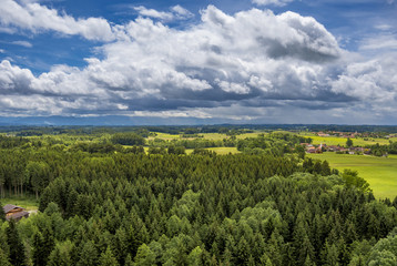 Fototapeta na wymiar Alpine foothills, Landscape, Upper Bavaria, Germany, Europe