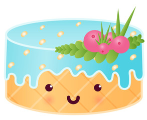 Sweet Cute Cake with Berries.