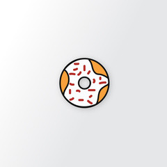 flat vector illustration donut food icon banner menu restaurant cafe menu design carbohydrate food sugar sweets cafeteria  coffee and donuts