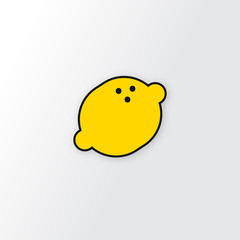 Lemon Vector Icon Illustration. Premium Quality. Line art. Flat style