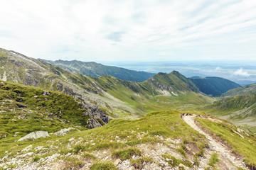 Fototapeta premium Fagaras mountains in a cloudy day