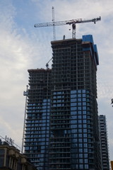 Fototapeta na wymiar Construction of Skyscrapers in Toronto, Canada