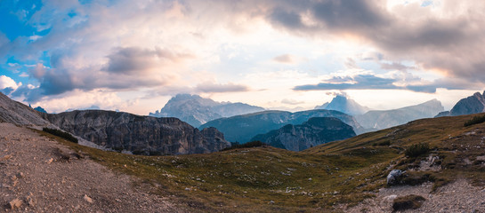 View from the Tre Cime in the Dolomites