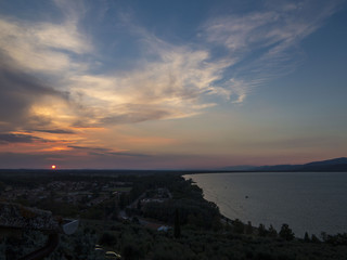 Puesta de sol en Casteglione del Lago, Lago Trasimeno