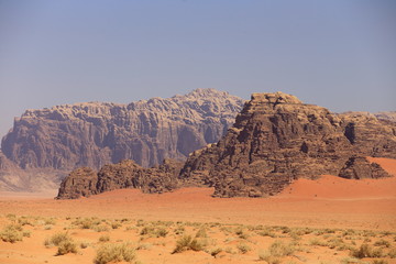 Red dunes in the Wadi Rum desert, Jordan