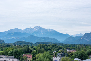 landscape of a village in the mountains