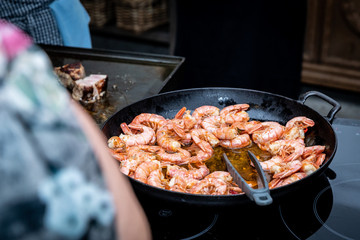 Gambas in der Pfanne gekocht