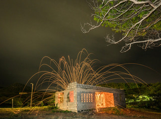   Playing with wire wool -Curacao Views - a small Caribbean Island