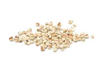 Chinese pearl barley on white background - isolated