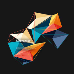 Polygonal geometric design, abstract shape made of triangles, trendy background