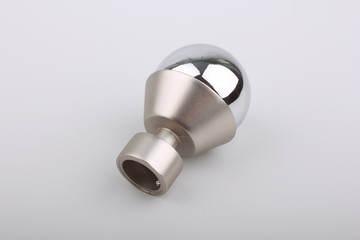 Tips for curtain poles on a white background. Ending for curtain eaves. Finials for curtain cornices.