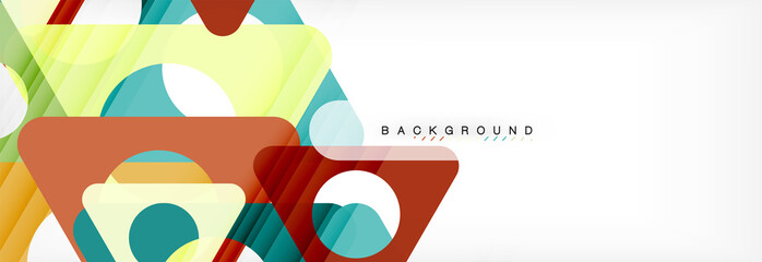 Geometric background, circles and triangles shapes banner. Illustration for business brochure or flyer, presentation and web design layout
