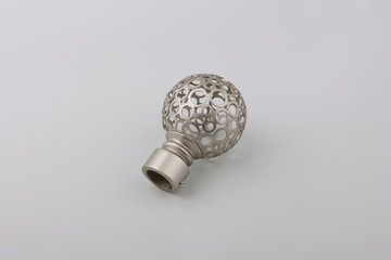 Tips for curtain poles on a white background. Ending for curtain eaves. Finials for curtain cornices.