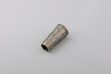 Tips for curtain poles on a white background. Ending for curtain eaves. Finials for curtain cornices.
