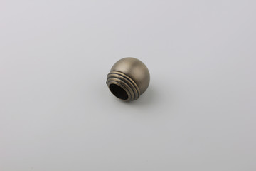 Tips for curtain poles on a white background. Ending for curtain eaves. Finials for curtain cornices.