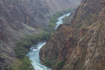 river in the stone gorge, Charyn canyon in Kazakhstan