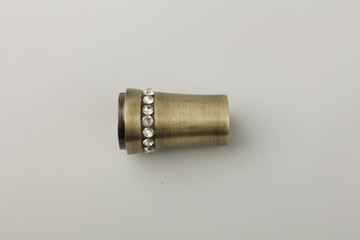 Tips for curtain poles on a white background. Ending for curtain eaves. Finials for curtain cornices.