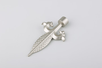Tips for curtain poles on a white background. Ending for curtain eaves. Finials for curtain cornices.