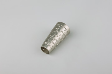 Tips for curtain poles on a white background. Ending for curtain eaves. Finials for curtain cornices.
