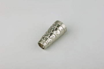 Tips for curtain poles on a white background. Ending for curtain eaves. Finials for curtain cornices.