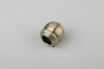 Tips for curtain poles on a white background. Ending for curtain eaves. Finials for curtain cornices.