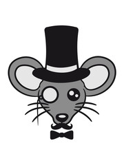 kopf gesicht sir herr gentlemen mustache zylinder hut monokel reich maus süß niedlich klein nager hamster comic cartoon clipart