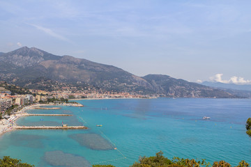 Panorama view of Menton, France