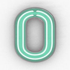 neon sign number 0 3d render