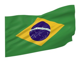3D illustration of Brazil flag