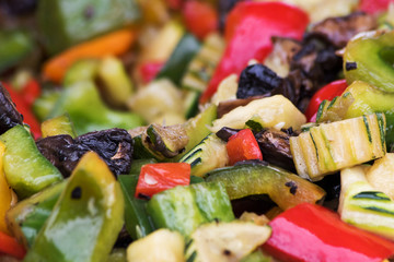 Close up of Cooked Roast Vegetables