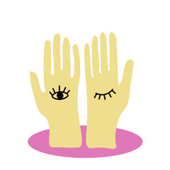 Hands with eyes