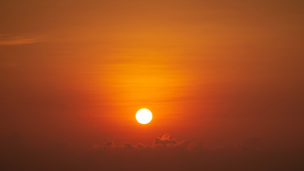 scenic of sunrise on golden skyline with cloud