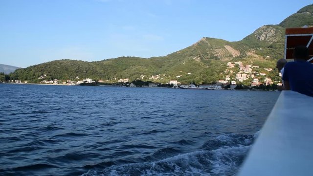 Ferry Line Lepetane - Kamenari Activity At Bay Of Kotor, Montenegro 15 August 2018