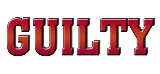 guilty 3d red logo stamp banner